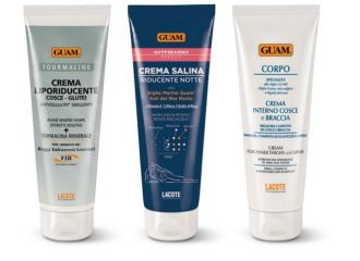 Guam kit snellente 3 step 1 crema liporiducente cosce-glutei 75 ml + 1 crema salina riducente notte 75 ml + 1 crema interno cosce e braccia 75 m