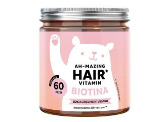 Bears with benefits ah-mazing hair vitamins con biotina 60 caramelle gommose con edulcoranti senza zuccheri
