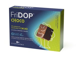 Fridop choco 30 compresse masticabili cacao con edulcoranti senza zuccheri aggiunti senza glutine senza lattosio