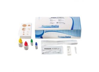 Screen test rapido streptococco in cassetta per determinazione qualitativa di streptococcus a in tampone orale liena controllo rossa screen strep a rapid 20 test