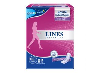 Lines specialist maxi x 12 ausilio assorbente sagomato utilizzabile con l'ausilio di mutanda elasticizzata riutilizzabile