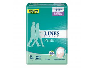 Lines specialist pants super l x 9 pannolone mutandina indossabile come normale biancheria tipo pull-on