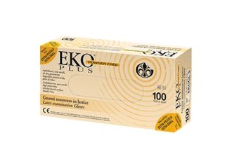 Guanto in lattice superficie microruvida privo di talco 100 pezzi articolo ekocl 8