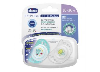 Chicco succhietto air lumi in silicone 16-36 mesi 2 pezzi
