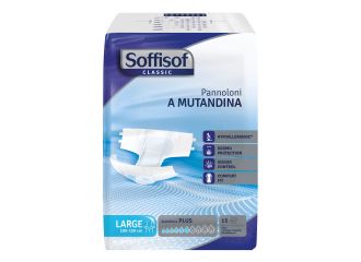 Pannolone per incontinenza a mutandina soffisof classic plus large 15 pezzi