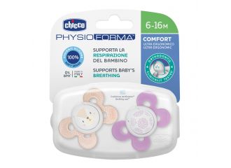 Chicco succhietto comfort girl in silicone 6-16 mesi 2 pezzi