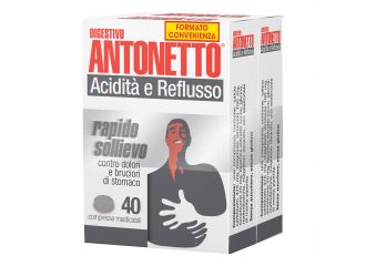 Digestivo antonetto acidita' e reflusso 80 compresse masticabili 2 astucci da 40 compresse