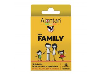 Alontan neo family salviette 12 pezzi icaridina 10%