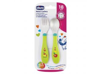 Chicco posate inox 18m+ verde