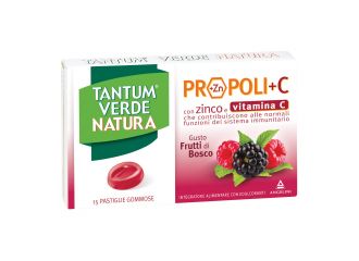 Tantum verde natura propoli+c con zinco e vitamina c 15 pastiglie gommose gusto frutti di bosco
