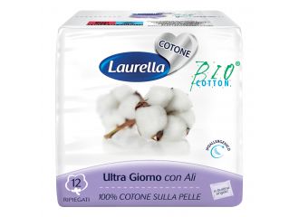 Assorbente laurella in cotone ultra giorno con ali 12 pezzi