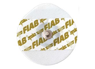 Elettrodo oe foam monouso ovale 48x50mm per adulti in gel solido con sensore ag/agcl con clip in acciaio inox fiab 50 pezzi