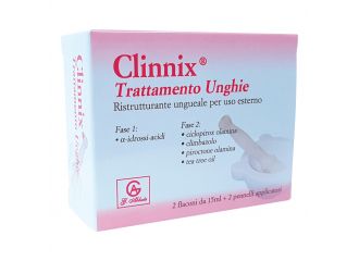 Clinnix trattamento unghie 2 flaconi 15 ml + 2 pennelli applicatori