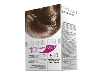 Bionike shine on fast trattamento colorante capelli castano chiaro 500 flacone 60 ml + tubo 60 ml