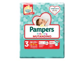 Pampers baby dry mutandina midi small pack 19 pezzi