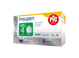 Ago penna insulina pic insupen advanced gauge 32x4 mm 100 pezzi