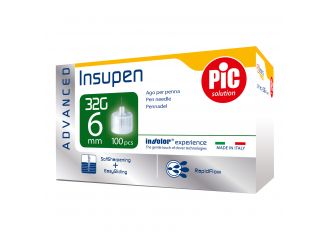 Ago penna insulina pic insupen advanced gauge 32x6 mm 100 pezzi