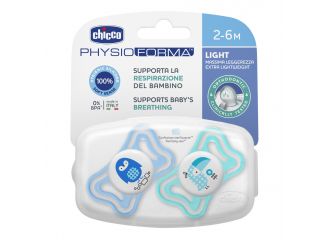 Chicco succhietto light boy silicone 2-6 mesi 2 pezzi