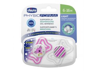 Chicco succhietto light luminoso silicone 6-16 mesi 2 pezzi