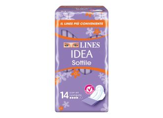 Lines idea assorbente sottile ripiegato con ali 14 pezzi