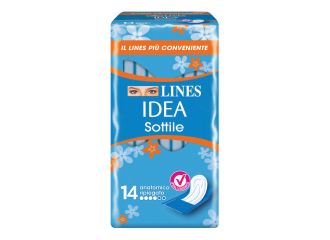 Lines idea assorbente sottile ripiegato anatomico 14 pezzi