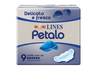 Lines petalo blu assorbente notte 9 pezzi