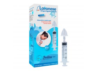 Lavonase irrigazione nasale non sterile siringa 20 ml + luer-lock con cappuccio + ugello nasale con raccordo luer-lock + perforatore con valvola non ritorno con tappo