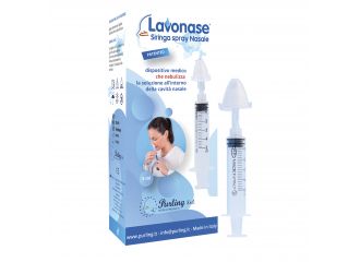 Lavonase siringa spray nasale non sterile 5 ml luer-lock con cappuccio + ugello nasale con raccordo luer-lock + perforatore con valvola non ritorno con tappo