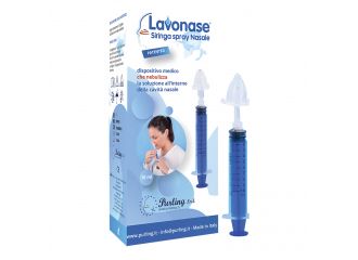 Lavonase siringa spray nasale non sterile 10 ml luer-lock con cappuccio + ugello nasale con raccordo luer-lock + perforatore con valvola non ritorno con tappo