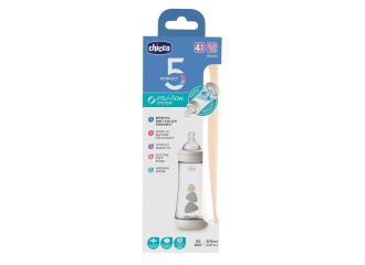 Chicco biberon perfect 5 unisex 300 ml in silicone 3 fori
