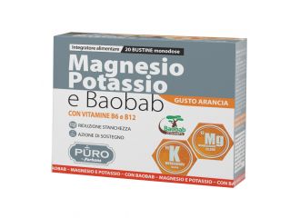 Puro magnesio potassio e baobab 20 bustine 4 g
