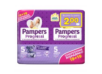 Pampers progressi junior pannolino 5 11-25kg 38 pezzi