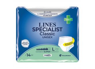 Pannolone a mutanda lines specialist classic pants super l 14 pezzi