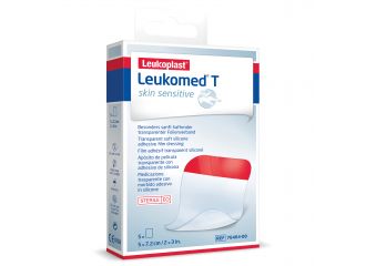 Leukomed t skin sensitive medicazione post-operatoria trasparente con massa adesiva in silicone 7,2x5 cm 5 pezzi