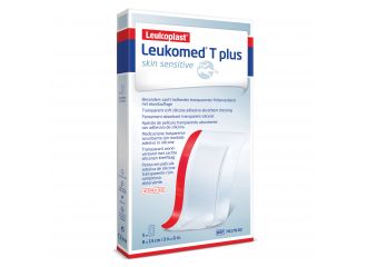 Leukomed t plus skin sensitive medicazione post-operatoria trasparente impermeabile con massa adesiva al silicone 8x15cm 5 pezzi