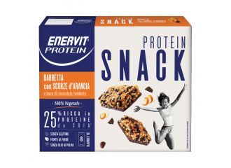 Enervit protein snack scorze arancia vegetale 8 barrette 27 g