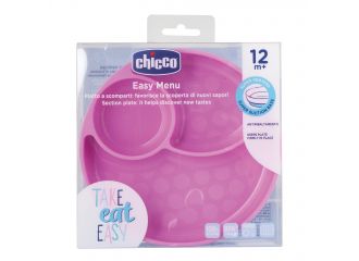 Chicco piatto silicone ventosa rosa