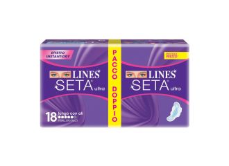 Lines seta ultra assorbente lungo con ali 18 pezzi