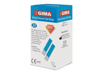 Strisce glicemia per glucometro bluetooth gima 25 pezzi