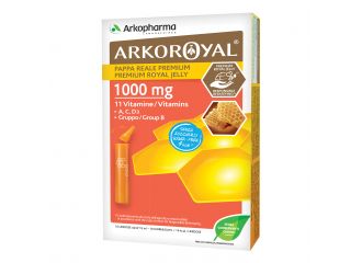 Arkoroyal pappa reale 1000 mg + vitamnie senza zucchero 10 fiale