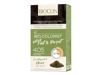 Bioclin bio color fast&perfection 4,05 castano scuro cioccolato crema colorante 60 ml + rivelatore in crema 60 ml + bio color shampoo 10 ml + bio color maschera 10 ml