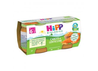 Hipp bio omogeneizzato carote/lenticchie 2x80 g