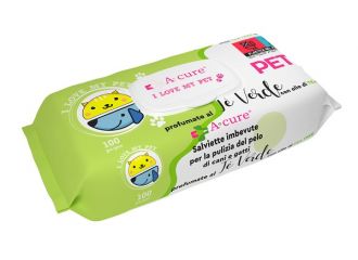 A+cure i love my pet salviette pop-up te' verde 100 pezzi ricarica