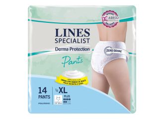 Pannolone per incontinenza lines specialist derma pants plus xl 14 pezzi
