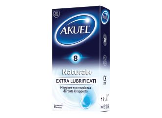 Profilattico akuel natural+ extralubrificato 8 pezzi