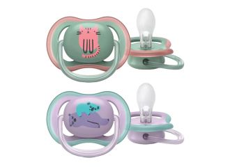 Avent succhietto ultra air 6-18m femmina gatto/orsetti 2 pezzi