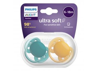 Avent succhietto ultra soft 6-18m no deco neutro 2 pezzi