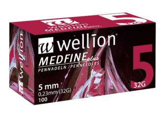 Ago per penna da insulina wellion medfine plus 5 32 gauge lunghezza 5 mm 100 pezzi