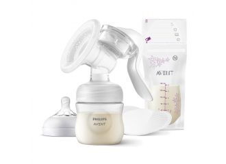 Avent tiralatte manuale natural + 4 coppette assorbilatte e 5 sacchetti conserva latte