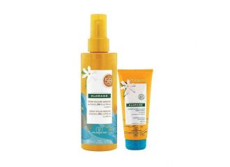 Klorane poly spray sublimatore tamanu monoi spf50 200 ml + shampoo doccia doposole monoi 75 ml